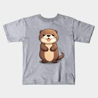 Cartoon Cute Kawaii Adorable Otter Kids T-Shirt